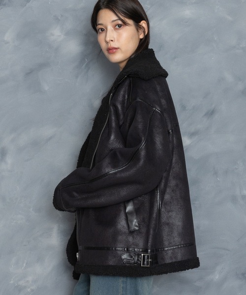 セール】フェイクレザー パイピング フェイクムートン B3 ボア