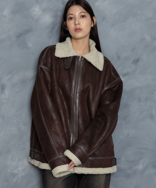 セール】フェイクレザー パイピング フェイクムートン B3 ボア