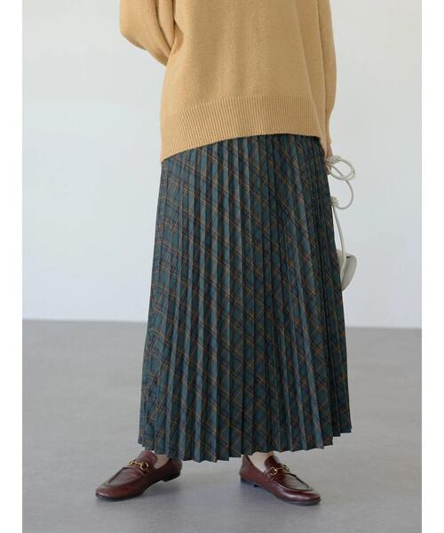 earth music&ecology(アースミュージックアンドエコロジー)の「チェックプリーツスカート*(スカート・レディース・ネイビー/ブラウン/グリーン・FREE)」の11枚目の写真