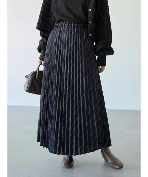 earth music&ecology(アースミュージックアンドエコロジー)の「チェックプリーツスカート*(スカート・レディース・ネイビー/ブラウン/グリーン・FREE)」の18枚目の写真