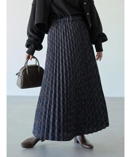 earth music&ecology(アースミュージックアンドエコロジー)の「チェックプリーツスカート*(スカート・レディース・ネイビー/ブラウン/グリーン・FREE)」の19枚目の写真