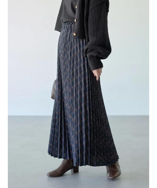 earth music&ecology(アースミュージックアンドエコロジー)の「チェックプリーツスカート*(スカート・レディース・ネイビー/ブラウン/グリーン・FREE)」の20枚目の写真