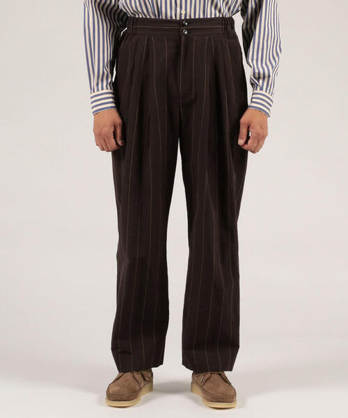 TOMORROWLAND （トゥモローランド）の「リネンコットン ストライプ 2プリーツパンツ（その他パンツ・メンズ・ブラック系その他・S/M/XS）」の6枚目の写真