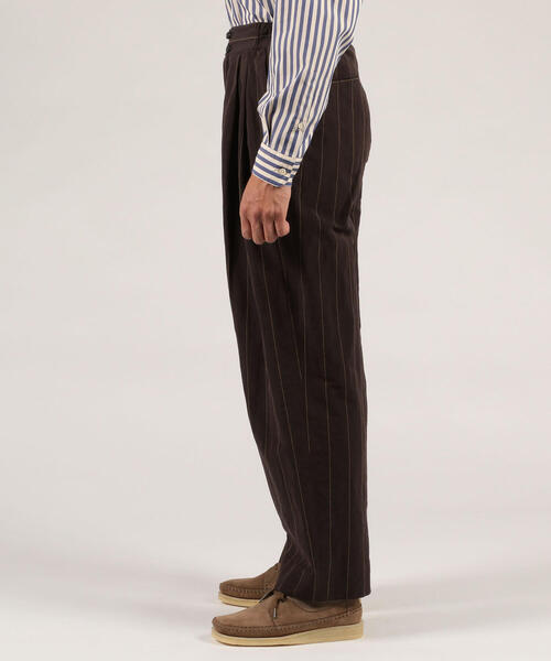 TOMORROWLAND （トゥモローランド）の「リネンコットン ストライプ 2プリーツパンツ（その他パンツ・メンズ・ブラック系その他・S/M/XS）」の7枚目の写真