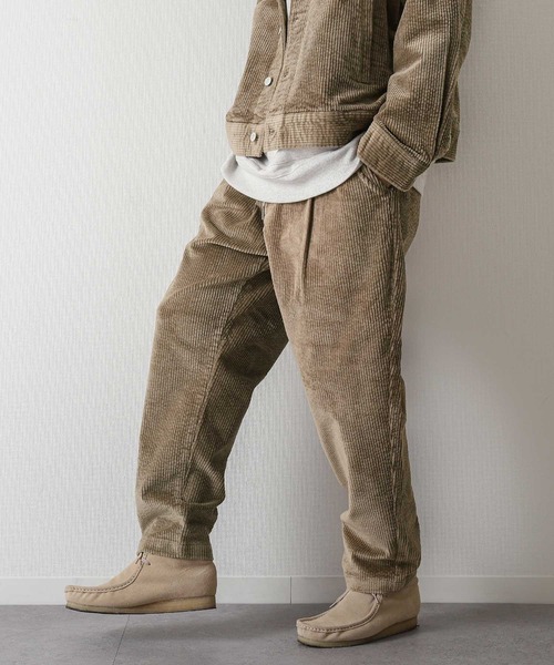 ZIP FIVE（ジップファイブ）の「【ZIP FIVE】 ドローコード内蔵 コーデュロイ テーパード タック パンツ（チノパンツ・メンズ・ブラック/ベージュ/ブラウン/グレー/カーキ/オレンジ/アイボリー/チャコール・MEDIUM/LARGE/X-LARGE）」の7枚目の写真
