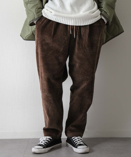 ZIP FIVE（ジップファイブ）の「【ZIP FIVE】 ドローコード内蔵 コーデュロイ テーパード タック パンツ（チノパンツ・メンズ・ブラック/ベージュ/ブラウン/グレー/カーキ/オレンジ/アイボリー/チャコール・MEDIUM/LARGE/X-LARGE）」の6枚目の写真