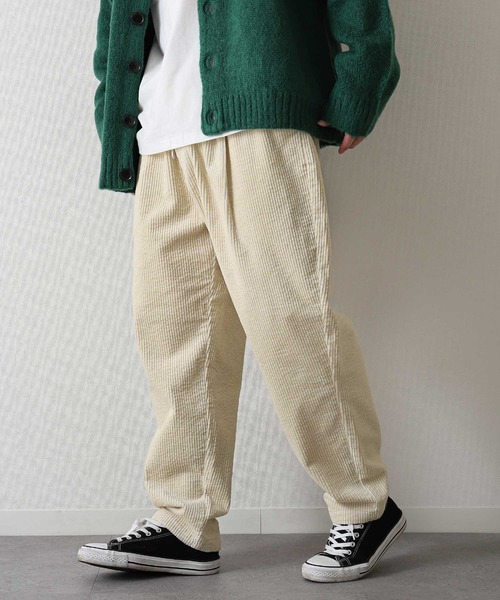 ZIP FIVE（ジップファイブ）の「【ZIP FIVE】 ドローコード内蔵 コーデュロイ テーパード タック パンツ（チノパンツ・メンズ・ブラック/ベージュ/ブラウン/グレー/カーキ/オレンジ/アイボリー/チャコール・MEDIUM/LARGE/X-LARGE）」の2枚目の写真