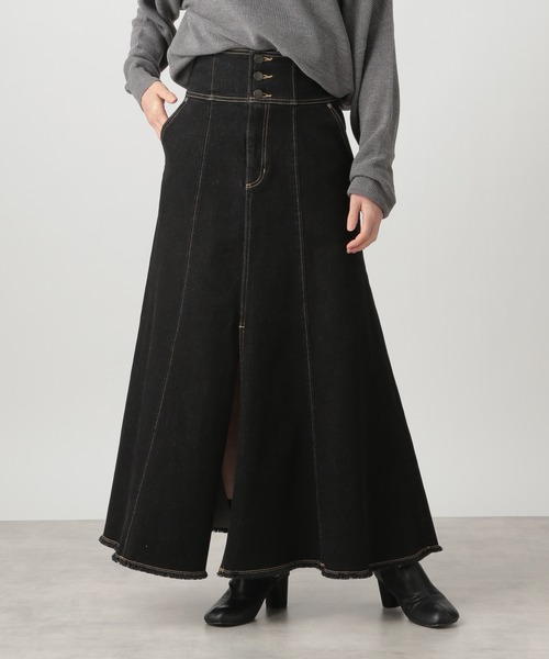 Ezick(エジック)の「ハイウエストデニムスカート(デニムスカート・レディース・ブラック・SMALL/MEDIUM)」の10枚目の写真