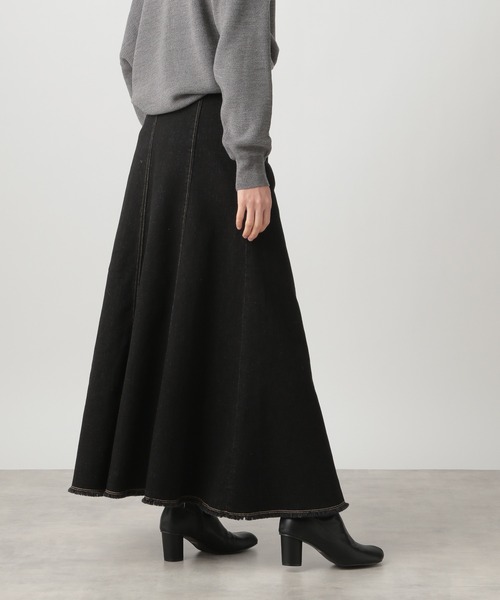 Ezick(エジック)の「ハイウエストデニムスカート(デニムスカート・レディース・ブラック・SMALL/MEDIUM)」の8枚目の写真