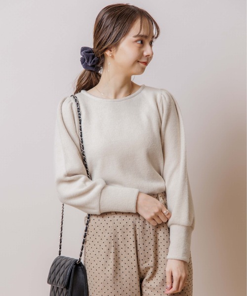 flower（フラワー）の「プレイフルバルーントップ（ニット/セーター・レディース・グレー/ベージュ・FREE）」の8枚目の写真