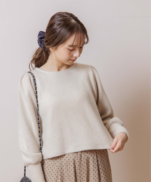 flower（フラワー）の「プレイフルバルーントップ（ニット/セーター・レディース・グレー/ベージュ・FREE）」の12枚目の写真