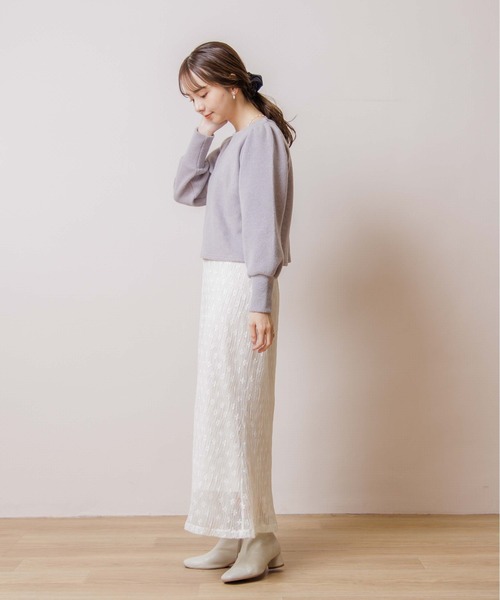 flower（フラワー）の「プレイフルバルーントップ（ニット/セーター・レディース・グレー/ベージュ・FREE）」の16枚目の写真