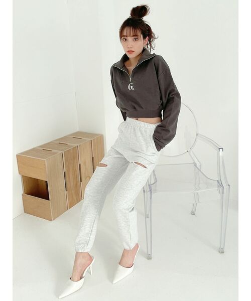 GYDA（ジェイダ）の「ダブルクラッシュスウェットパンツ（その他パンツ・レディース・ライトグレー/チャコールグレー・FREE）」の10枚目の写真