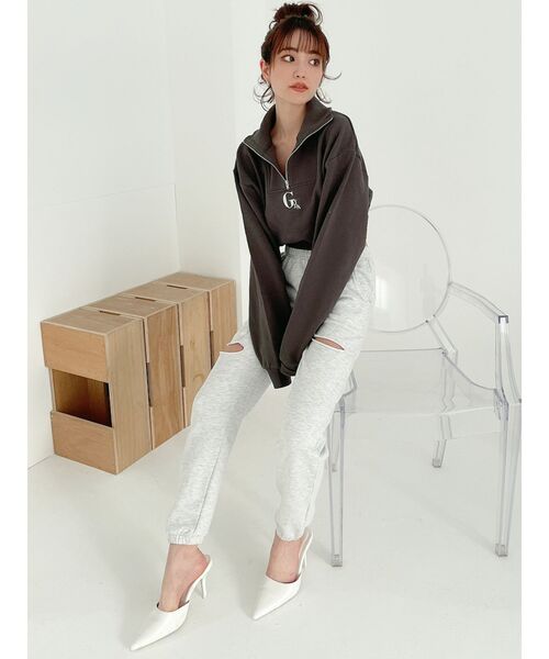 GYDA（ジェイダ）の「ダブルクラッシュスウェットパンツ（その他パンツ・レディース・ライトグレー/チャコールグレー・FREE）」の11枚目の写真