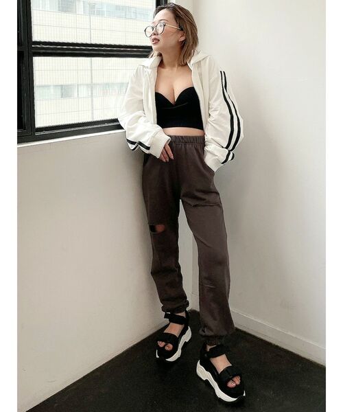 GYDA（ジェイダ）の「ダブルクラッシュスウェットパンツ（その他パンツ・レディース・ライトグレー/チャコールグレー・FREE）」の16枚目の写真