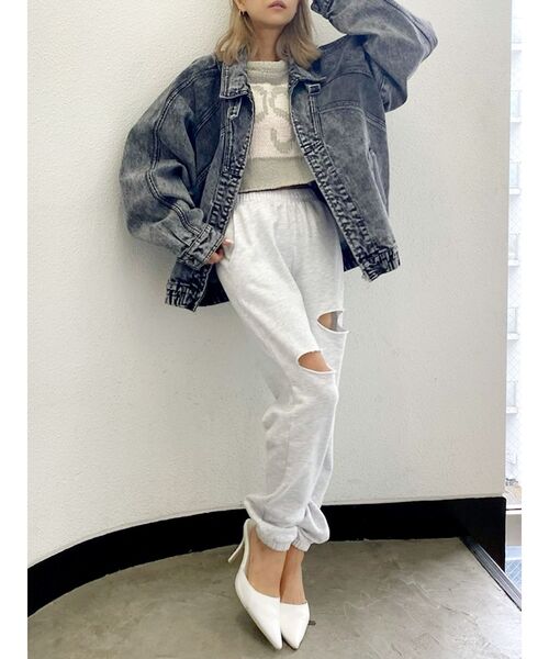 GYDA（ジェイダ）の「ダブルクラッシュスウェットパンツ（その他パンツ・レディース・ライトグレー/チャコールグレー・FREE）」の20枚目の写真