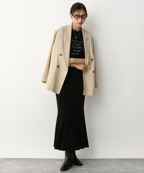 A part by(アパートバイ)の「ニットマーメイドスカート 265272(スカート・レディース・ブラック/ライトベージュ/アイボリー/ライトグレー・FREE)」の6枚目の写真