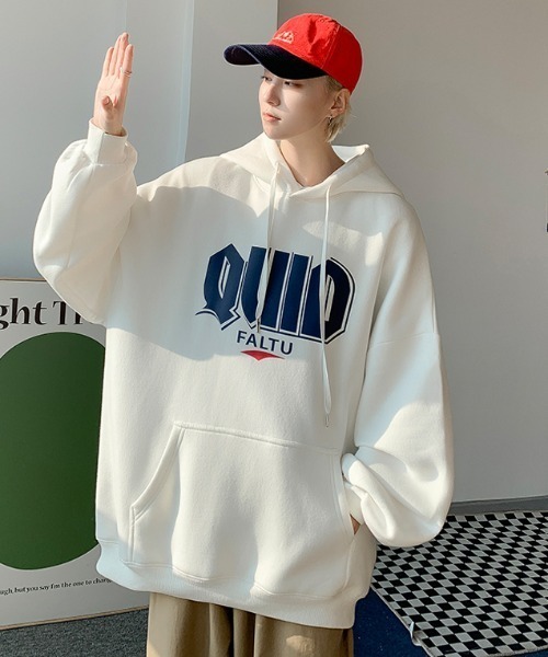 MGV（エムジーヴィー）の「オーバーサイズビッグロゴフーディー（パーカー・メンズ・ホワイト/ブラック/グレー・MEDIUM/LARGE/X-LARGE）」の7枚目の写真