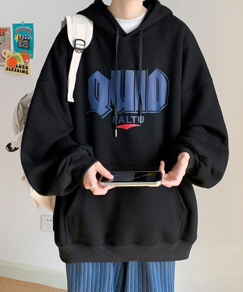 MGV（エムジーヴィー）の「オーバーサイズビッグロゴフーディー（パーカー・メンズ・ホワイト/ブラック/グレー・MEDIUM/LARGE/X-LARGE）」の5枚目の写真