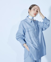 ROPE' | 【セットアップ対応】デニムボウタイ付きシャツ【SDGs】(シャツ/ブラウス)