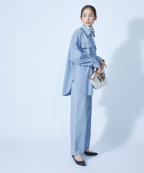 ROPE'（ロペ）の「【セットアップ対応】デニムボウタイ付きシャツ【SDGs】（シャツ/ブラウス・レディース・ブルー系その他4・38）」の13枚目の写真