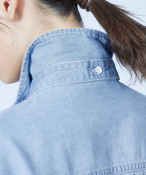 ROPE'（ロペ）の「【セットアップ対応】デニムボウタイ付きシャツ【SDGs】（シャツ/ブラウス・レディース・ブルー系その他4・38）」の4枚目の写真