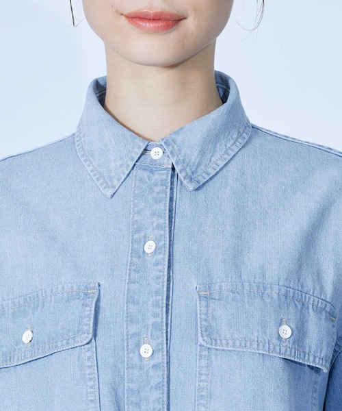ROPE'（ロペ）の「【セットアップ対応】デニムボウタイ付きシャツ【SDGs】（シャツ/ブラウス・レディース・ブルー系その他4・38）」の6枚目の写真