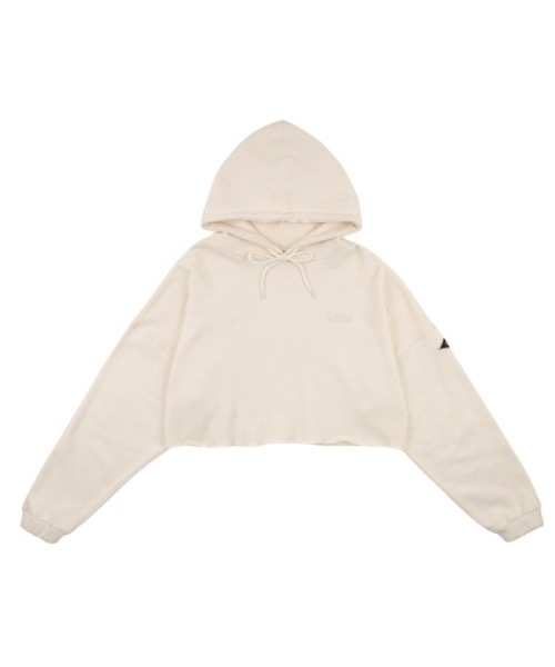 13MONTH（サーティーンマンス）の「【13month 】ロゴワッペン　クロップフーディ（パーカー・レディース・アイボリー/ネイビー・MEDIUM/LARGE）」の12枚目の写真