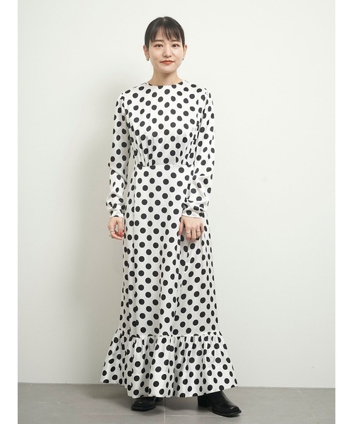 styling/（スタイリング）の「ドットサテンロングワンピース 