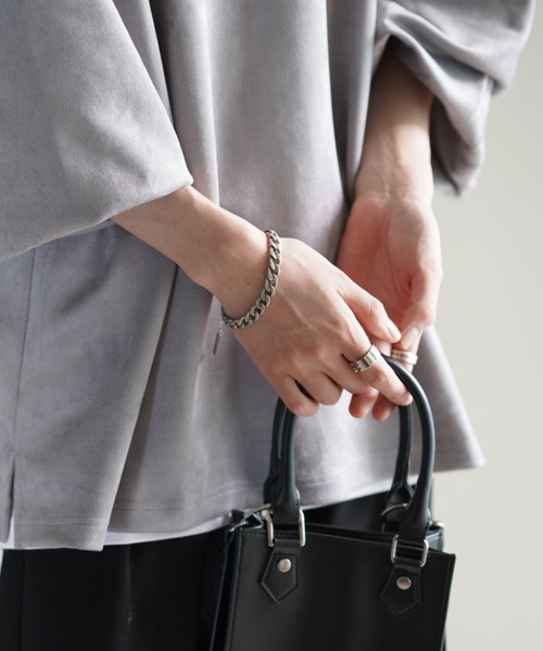 LILL（リル）の「ビッグシルエットフェイクスウェードプルオーバー（スウェット・メンズ・ブラック/オフホワイト/カーキ/ブルー/モカ/ブラウン/グレー・S/M/L）」の21枚目の写真