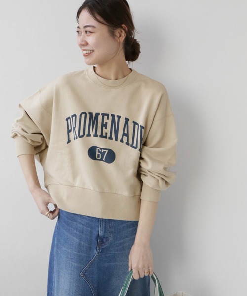 JOURNAL STANDARD relume(ジャーナルスタンダード レリューム)の「《追加4》カレッジスウェットNo.67◆(Tシャツ/カットソー・レディース・ホワイト/ベージュ/グリーン・FREE)」の3枚目の写真