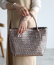 GUSCIO | 【グッシオゴールド】メタリックメッシュトートバッグ ポーチ付き 軽量 手編み(トートバッグ)