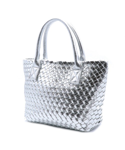 GUSCIO(グッシオ)の「【グッシオゴールド】メタリックメッシュトートバッグ ポーチ付き 軽量 手編み(トートバッグ・レディース・ブラウン/シルバー/ガンメタ/シャンパン・FREE)」の8枚目の写真