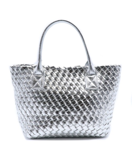 GUSCIO(グッシオ)の「【グッシオゴールド】メタリックメッシュトートバッグ ポーチ付き 軽量 手編み(トートバッグ・レディース・ブラウン/シルバー/ガンメタ/シャンパン・FREE)」の6枚目の写真