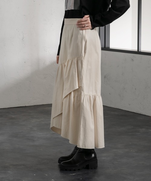 Ezick（エジック）の「イレギュラーティアードスカート（スカート・レディース・ホワイト/ブラック/オリーブ・FREE）」の15枚目の写真