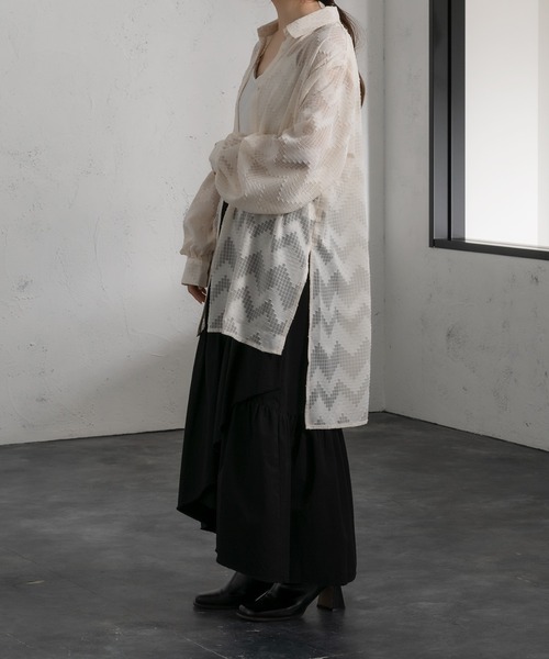 Ezick（エジック）の「イレギュラーティアードスカート（スカート・レディース・ホワイト/ブラック/オリーブ・FREE）」の9枚目の写真