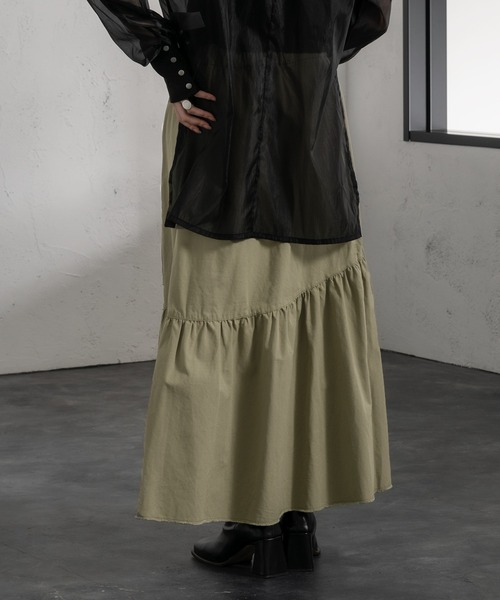 Ezick（エジック）の「イレギュラーティアードスカート（スカート・レディース・ホワイト/ブラック/オリーブ・FREE）」の20枚目の写真
