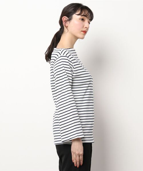 Kari & lili（カウリアンドリィリィ）の「boat neck border ct（Tシャツ/カットソー・レディース・ブラック/ホワイト・FREE）」の3枚目の写真