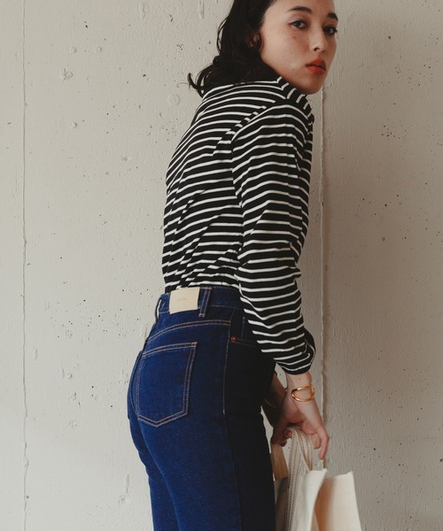 Kari & lili（カウリアンドリィリィ）の「boat neck border ct（Tシャツ/カットソー・レディース・ブラック/ホワイト・FREE）」の17枚目の写真