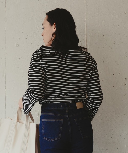 Kari & lili（カウリアンドリィリィ）の「boat neck border ct（Tシャツ/カットソー・レディース・ブラック/ホワイト・FREE）」の18枚目の写真