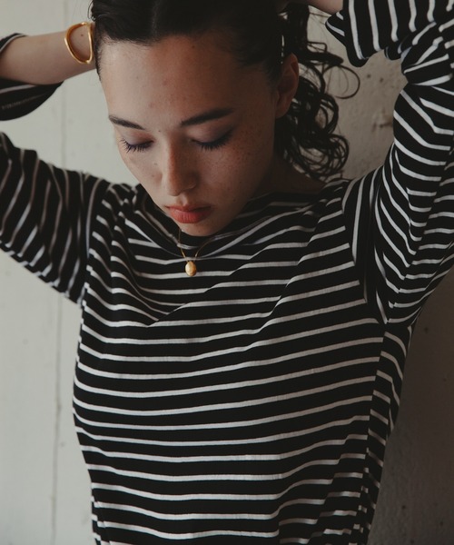 Kari & lili（カウリアンドリィリィ）の「boat neck border ct（Tシャツ/カットソー・レディース・ブラック/ホワイト・FREE）」の20枚目の写真