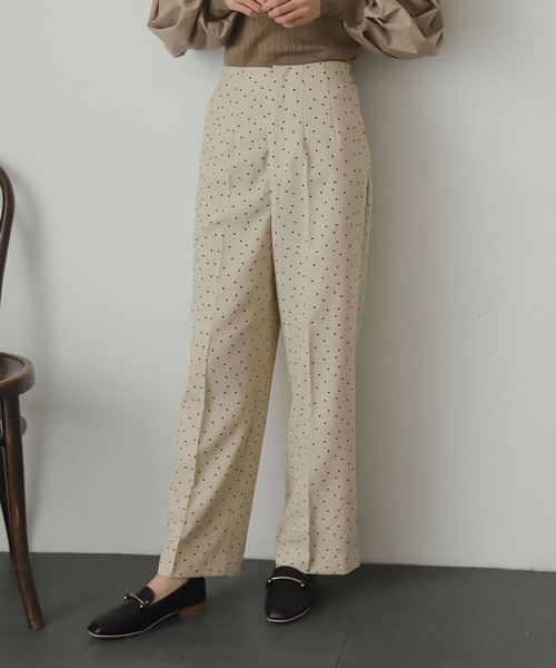 SENSE OF PLACE by URBAN RESEARCH（センスオブプレイスバイアーバンリサーチ）の「『XS・TALL展開あり』リネンライクハイウエストワイドパンツ（その他パンツ・レディース・ブラック/レッド/グリーン/ライトベージュ/ピンク/ブラック系その他/ベージュ系その他・SMALL/MEDIUM/LARGE/X-SMALL/TALL）」の4枚目の写真