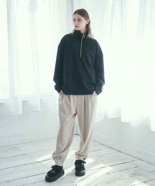 トップス T SLY | DUAL COLOR FRONT ZIP KNIT トップス (ニット ) |SHEL