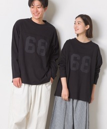 ユニセックス フットボール長袖TシャツロゴロンT