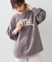 natural couture | フチドリカレッジロゴで旬のスタイリングに！カットオフ裏毛ロゴトップス(スウェット)