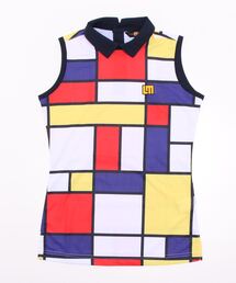 LOUDMOUTH/ラウドマウス ゴルフウェア 総柄 後開き 吸汗速乾 UVカット 接触冷感 ノースリーブ シャツ