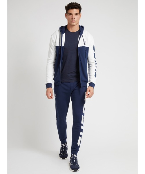 Guess（ゲス）の「Side Logo Full Zip Hooodie（パーカー・メンズ・ブルー/ホワイト・X-LARGE/LARGE/SMALL/MEDIUM）」の3枚目の写真