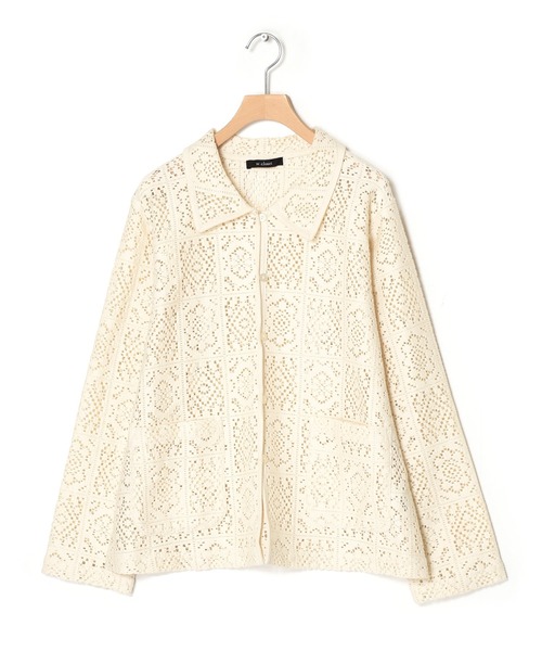 w closet（ダブルクローゼット）の「レースパイピングシャツカーディガン（シャツ/ブラウス・レディース・グリーン/キナリ/ブラウン/ピンク系その他/ブラック・FREE）」の20枚目の写真