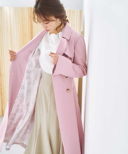 【新品】【WILLSELECTION/ウィルセレクション】裏地花柄トレンチコート WILLSELECTION（ウィルセレクション）の「裏地花柄トレンチコート