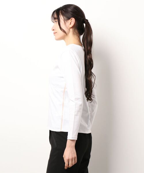 Q（キュー）の「デイリーロンT（Tシャツ/カットソー・レディース・ブラック/アイボリー・MEDIUM）」の3枚目の写真